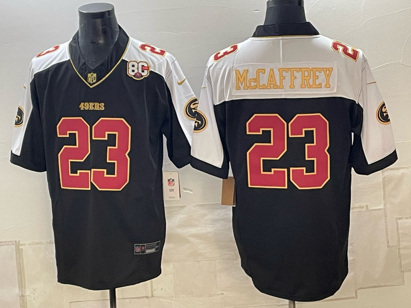 Men 2026 Nike San Francisco 49ers #23 McCaffery Black NFL Jersey 1025002->san francisco 49ers->NFL Jersey